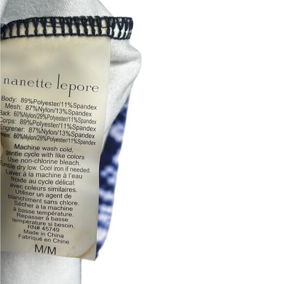 Nannette Lepore Blue Printed Activewear Workout Tank Top Cool Summer Gym Running - Picture 5 of 5